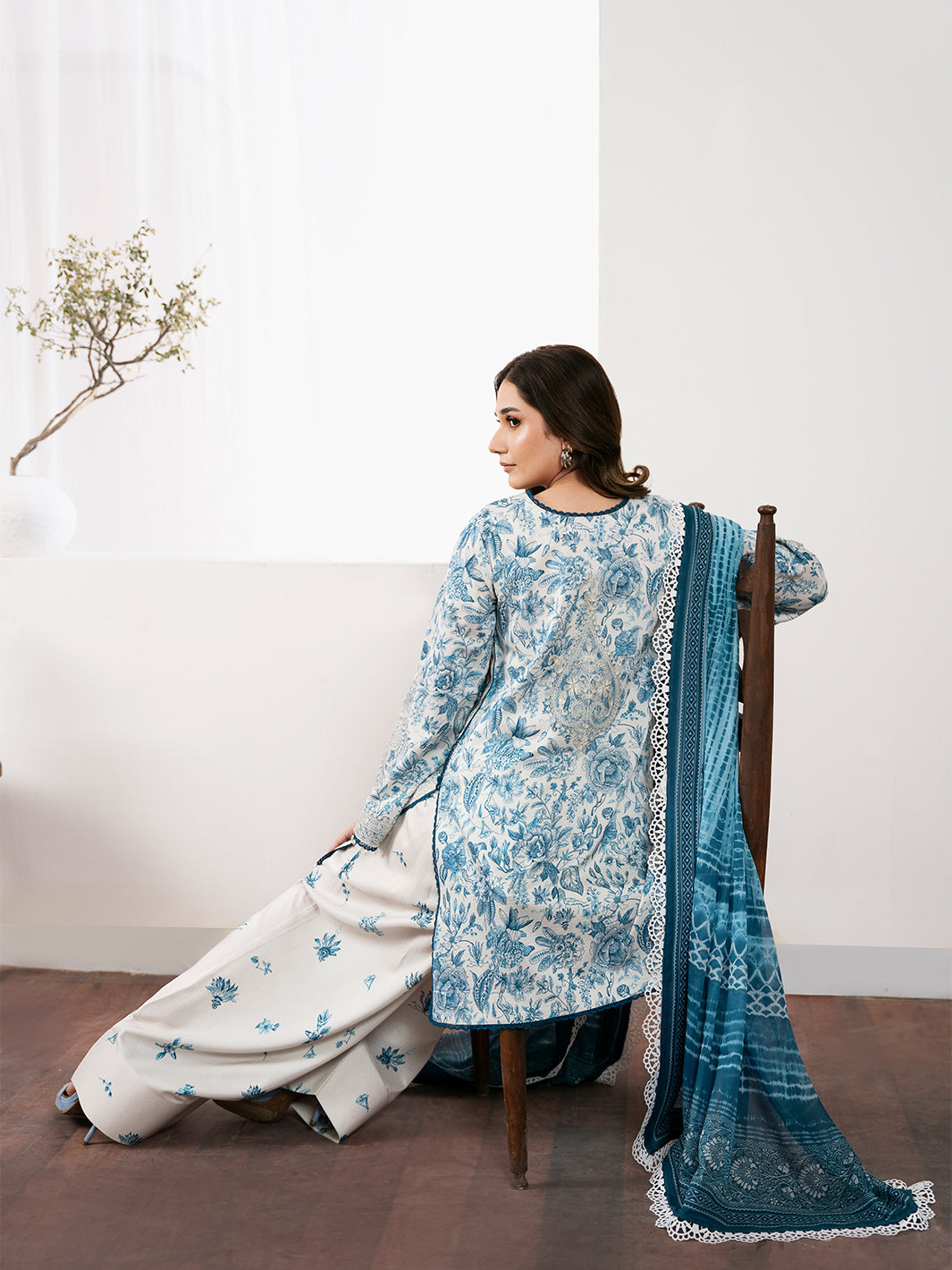 74-Z | 3 PC Viscose Embroidered  Suit