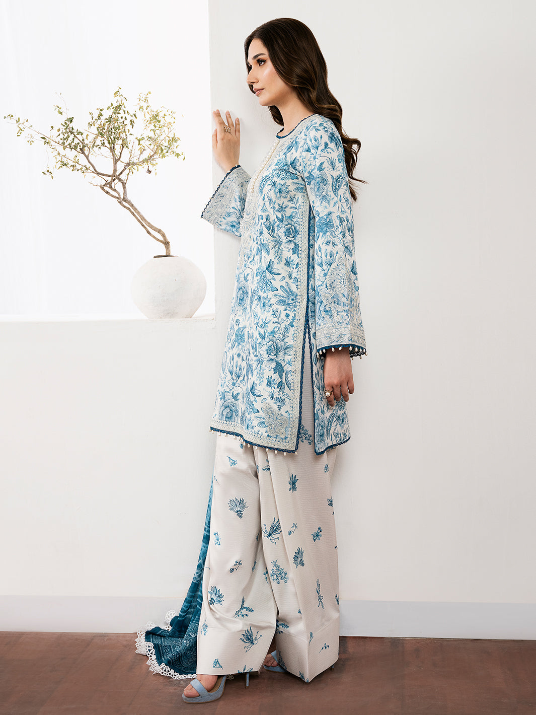 74-Z | 3 PC Viscose Embroidered  Suit