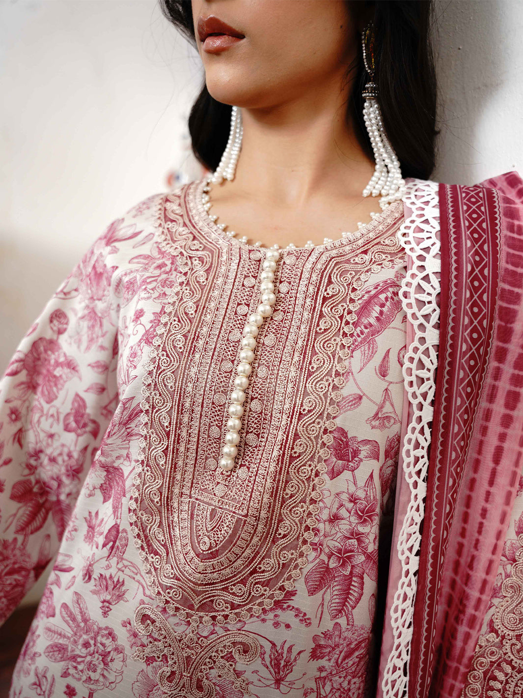 74-BZ | 3 PC Viscose Embroidered  Suit