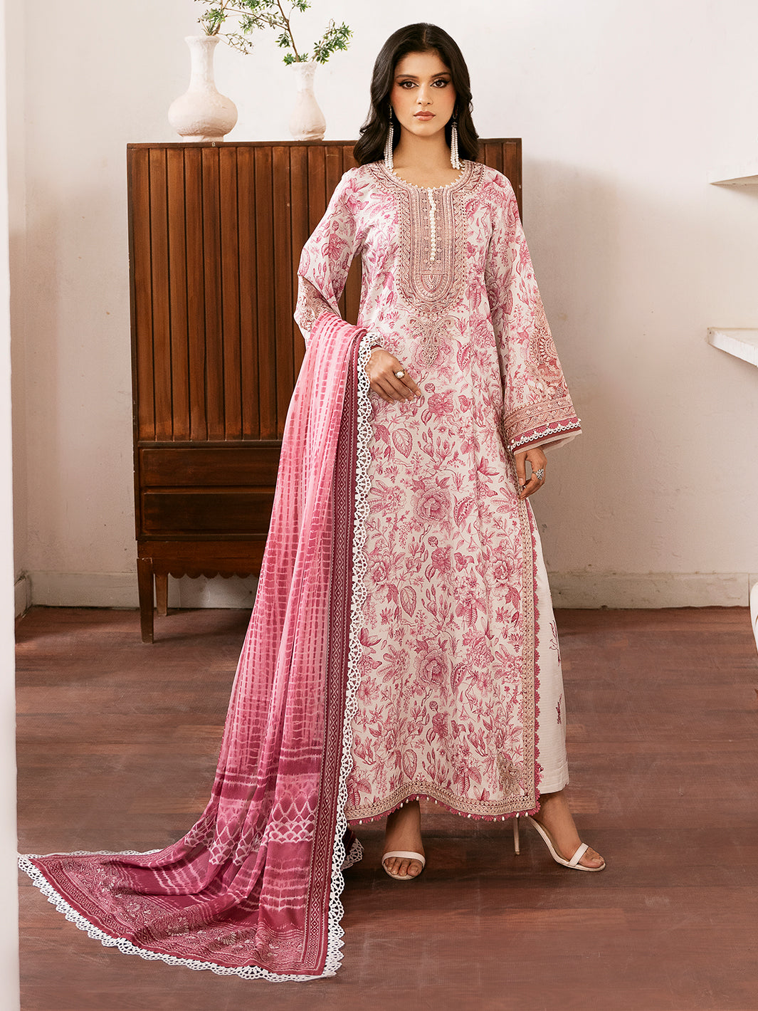 74-BZ | 3 PC Viscose Embroidered  Suit