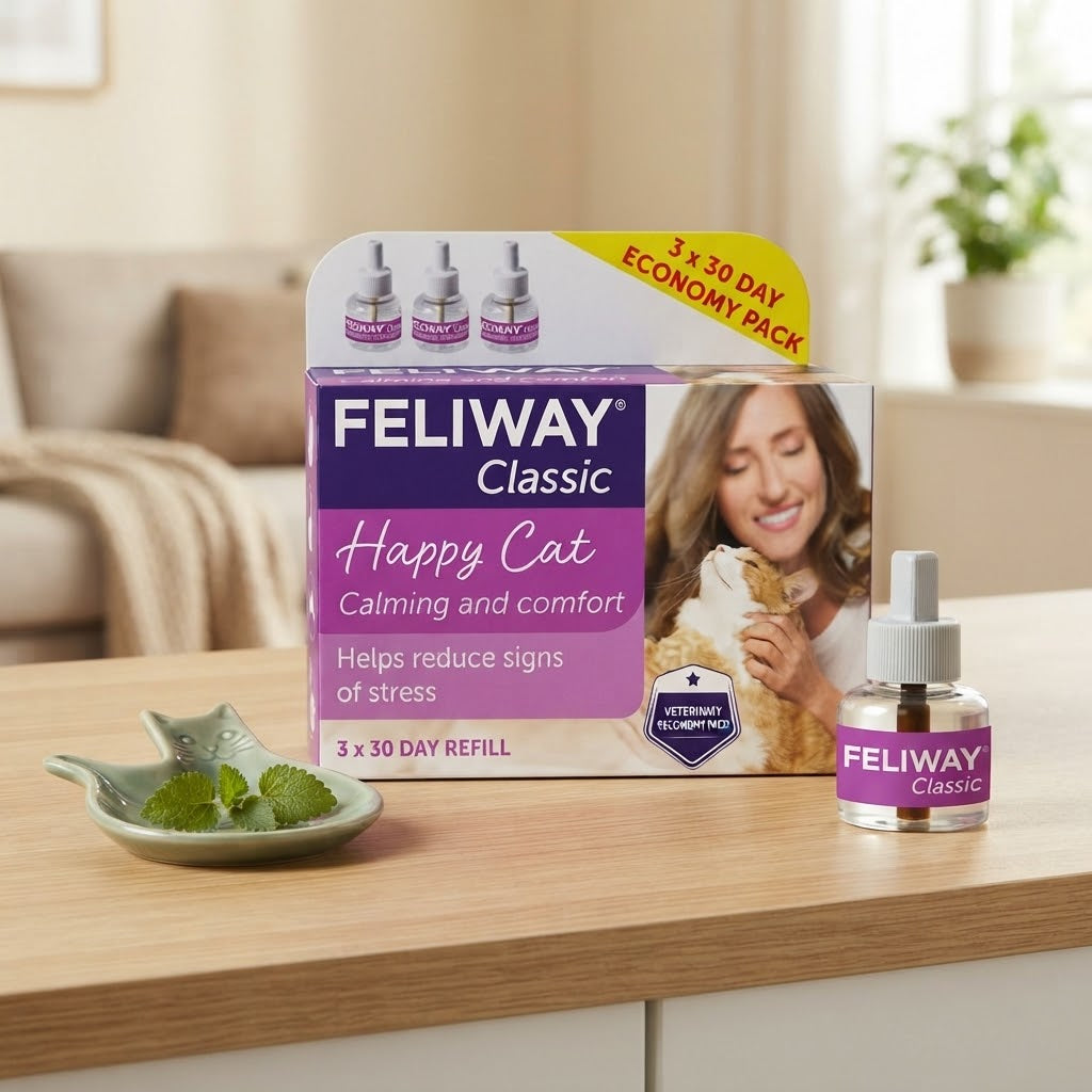 Feliway Classic Happy Cat Calming Pheromone Diffuser Refill Economy Pack - 3 x 30 Day