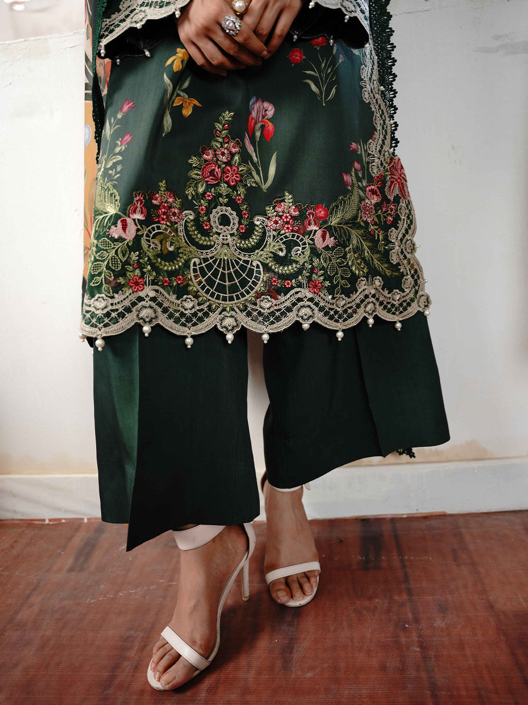 77-BZ | 3 PC Viscose Embroidered  Suit