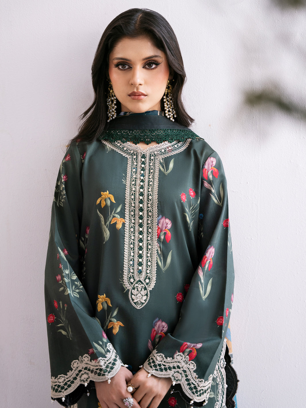 77-BZ | 3 PC Viscose Embroidered  Suit