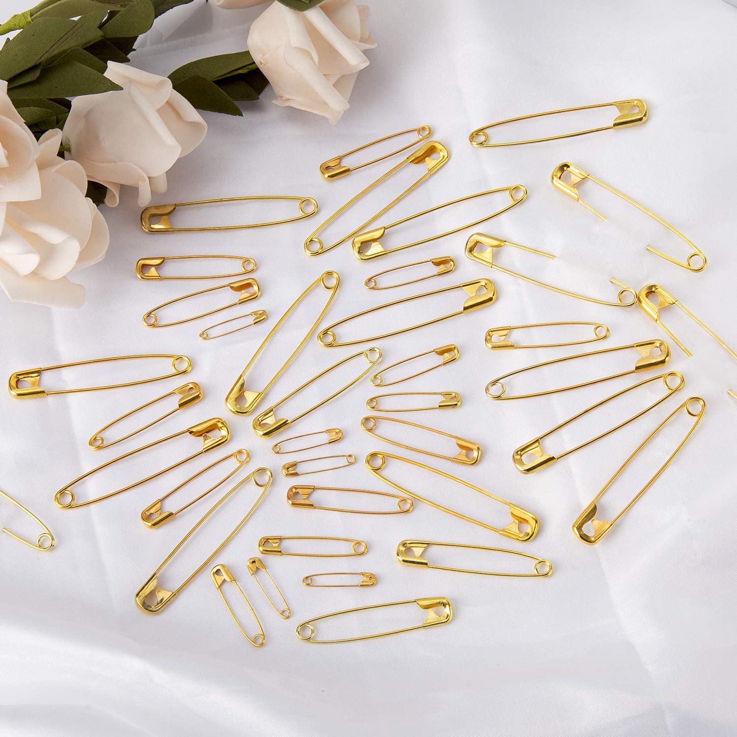 65PC MIX SIZE SAFETY PIN GOLD COLOUR