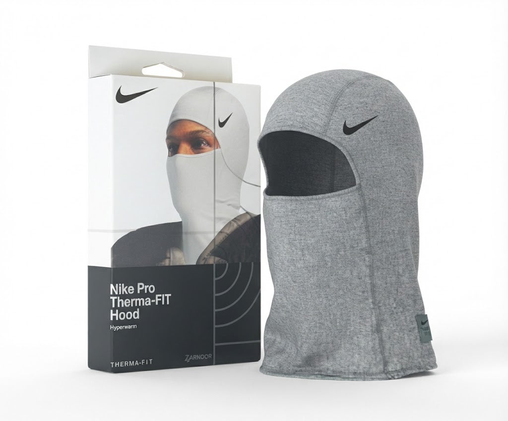 Nike Pro Hyperwarm Grey Sports Hood and Packaging Set