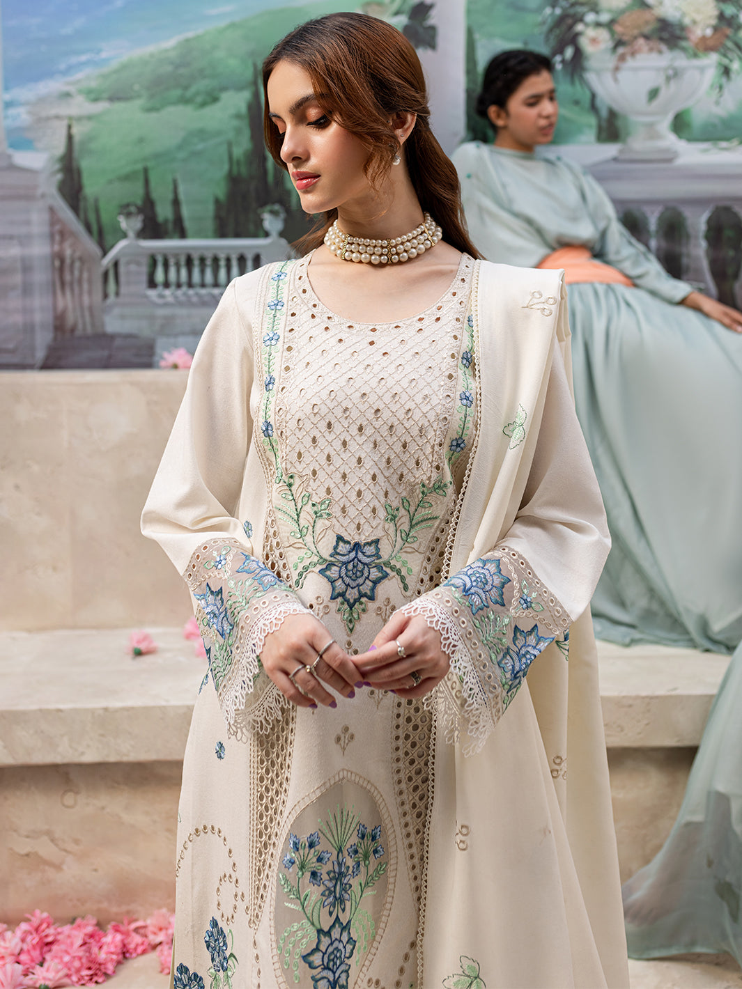 CECILIA | 3 PC KARANDI Embroidered Suit