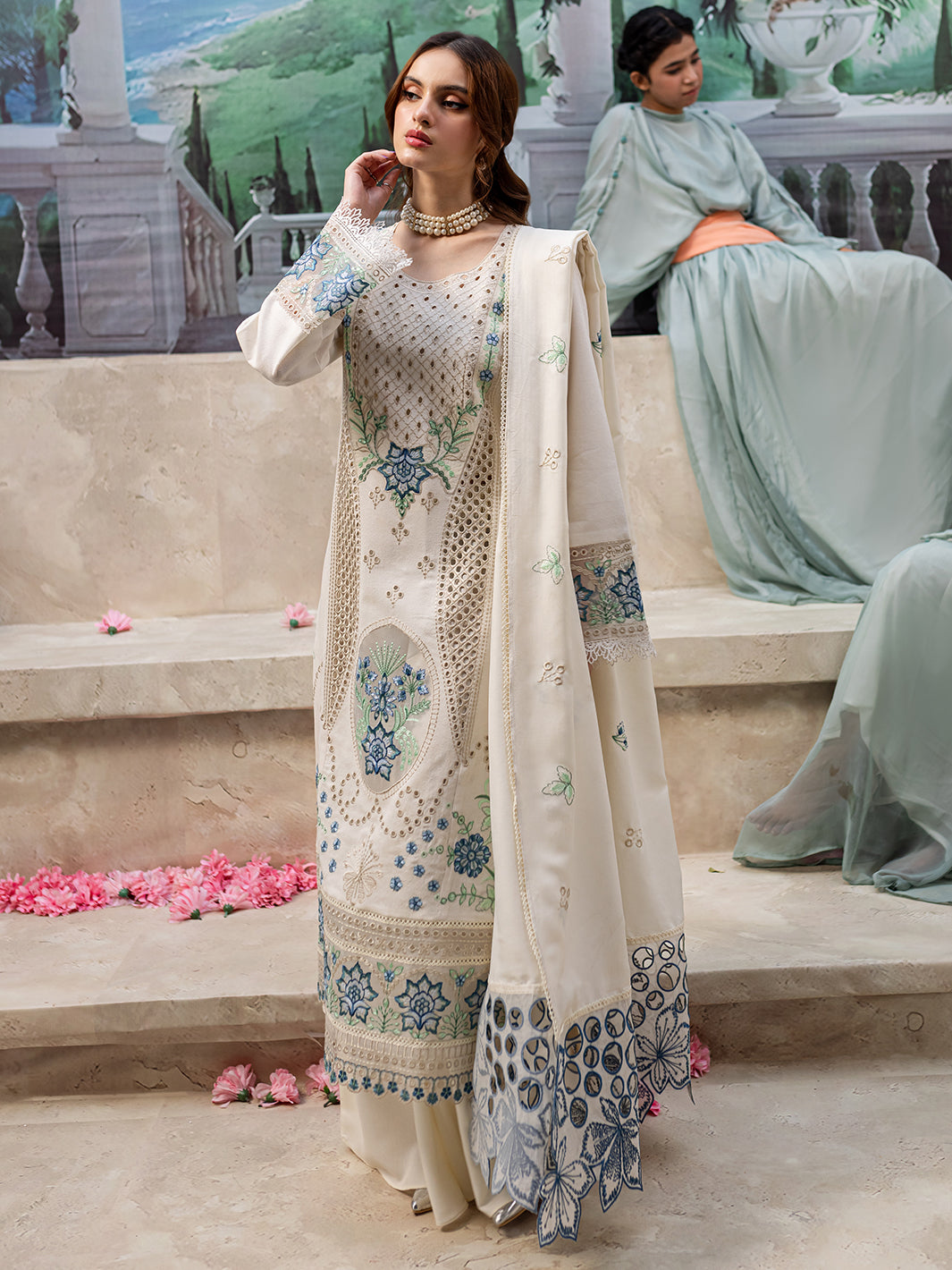 CECILIA | 3 PC KARANDI Embroidered Suit