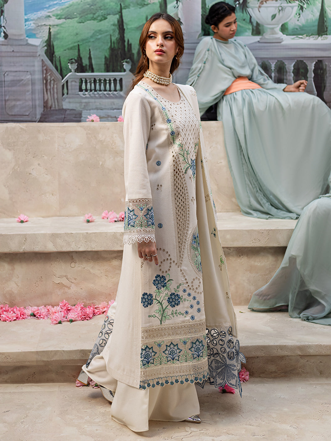 CECILIA | 3 PC KARANDI Embroidered Suit