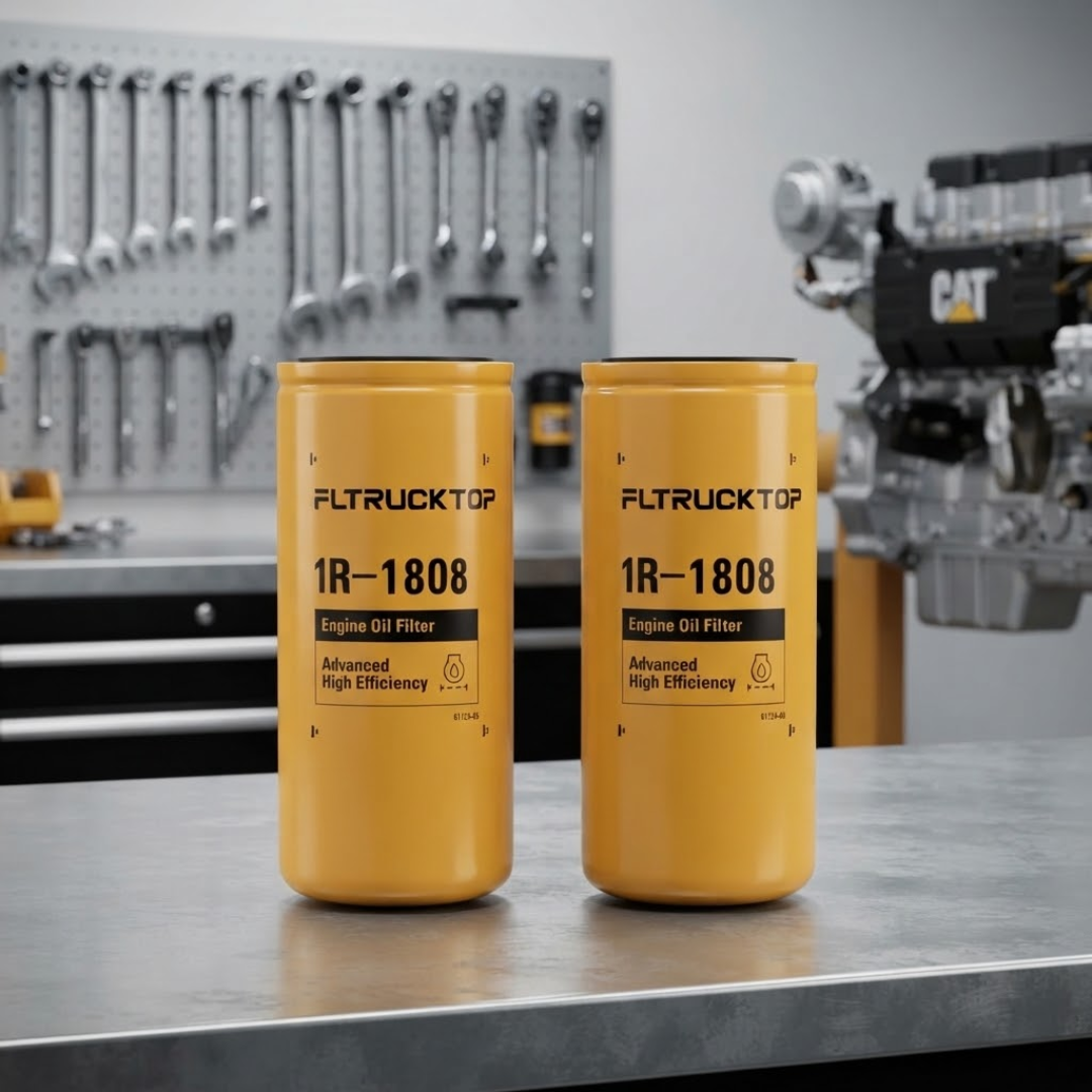 FLTRUCKTOP Advanced High Efficiency Engine Oil Filter 2-Pack - 1R-1808 (Compatible with CAT 3406B, 3408, 3412C, 3306B)