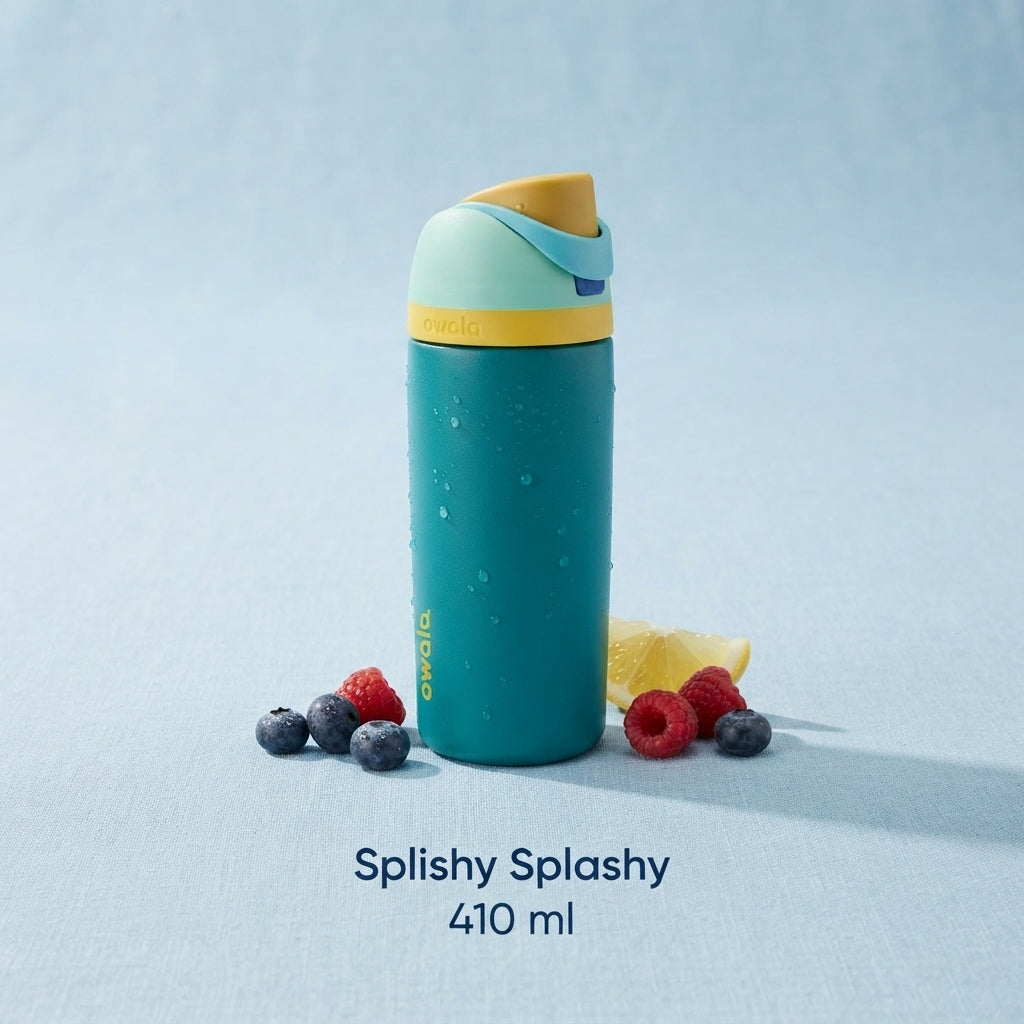 Owala FreeSip Insulated Stainless Steel Water Bottle with Straw - "Splishy Splashy" (410 mL)