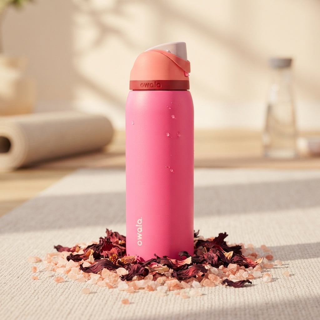 Owala FreeSip Insulated Stainless Steel Water Bottle with Straw, Hot Pink