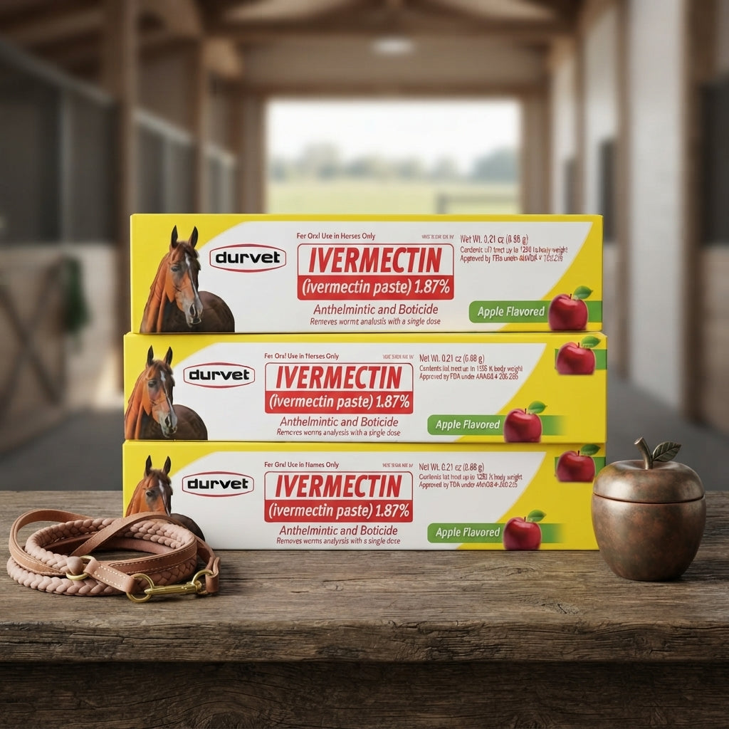 Durvet Ivermectin 1.87% Apple Flavored Paste for Horses, 3-Pack