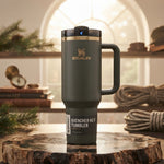 Stanley Quencher H2.0 FlowState Insulated Stainless Steel 40oz Tumbler, Matte Olive Green with Gold Branding
