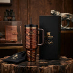 Stanley x Tyla Limited Edition Insulated Stainless Steel Quencher H2.0 FlowState Tumbler with Straw and Gift Box, Brown Tiger Print