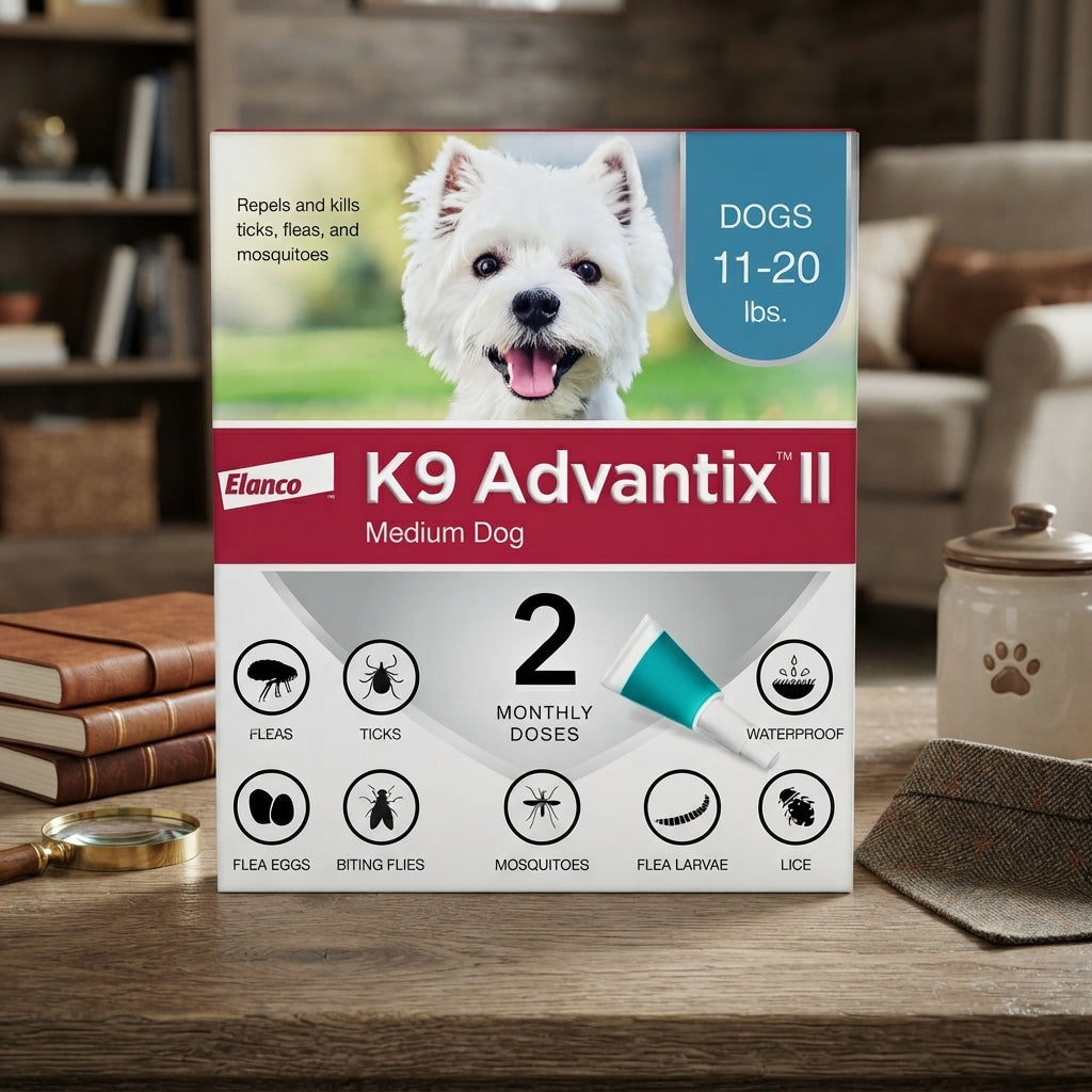 Elanco K9 Advantix II Flea, Tick, and Mosquito Treatment for Medium Dogs (11-20 lbs), 2 Doses
