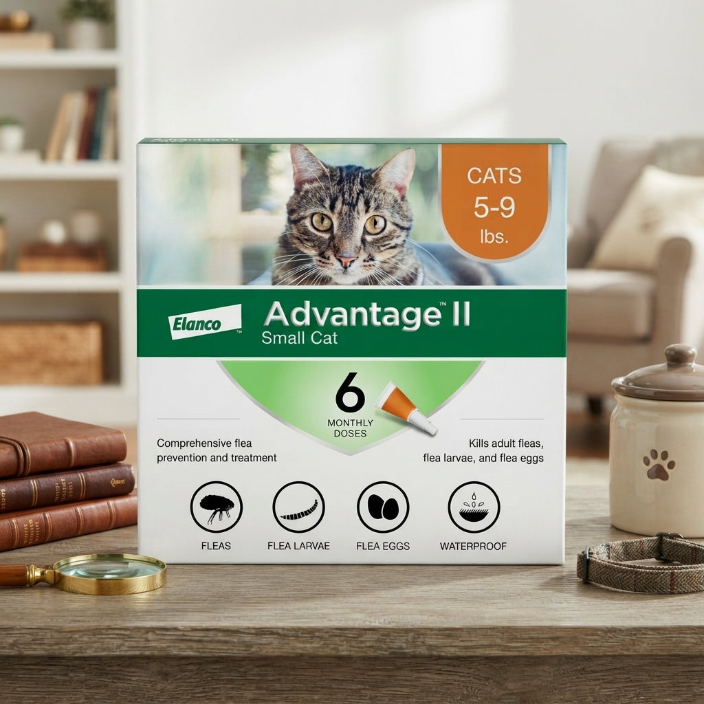 Elanco Advantage II Flea Treatment for Small Cats (5-9 lbs), 6 Doses