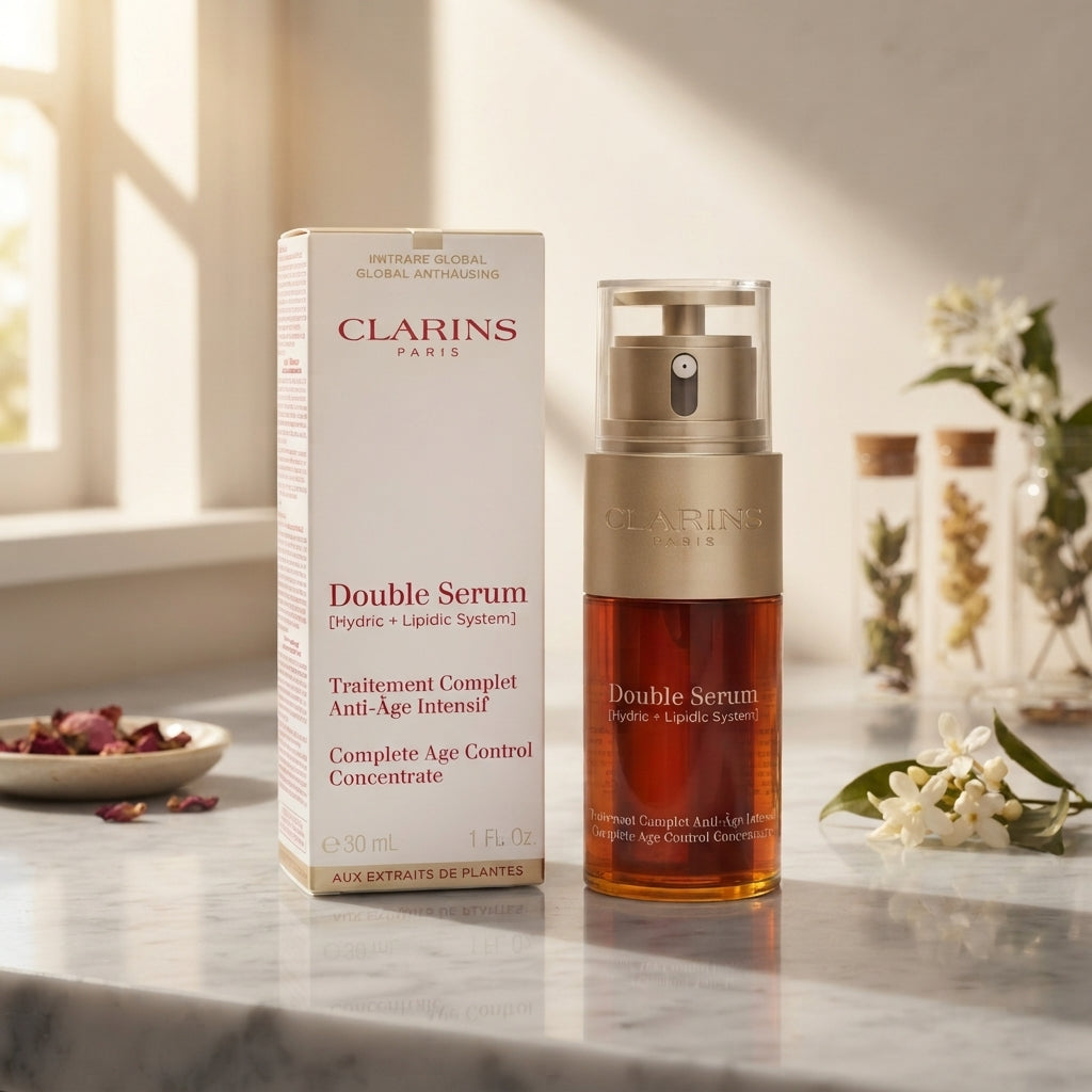 Clarins Double Serum [Hydric + Lipidic System] Complete Age Control Concentrate, 30 ml / 1 Fl. Oz.