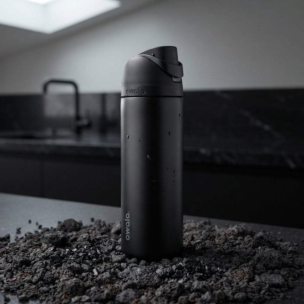 Owala FreeSip Insulated Stainless Steel Water Bottle with Straw, Black