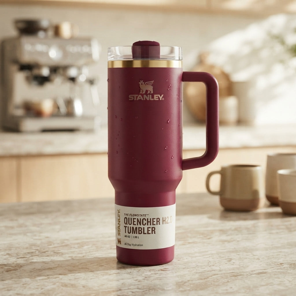 Stanley The FlowState Quencher H2.0 Tumbler, 40 oz (Floral Red)