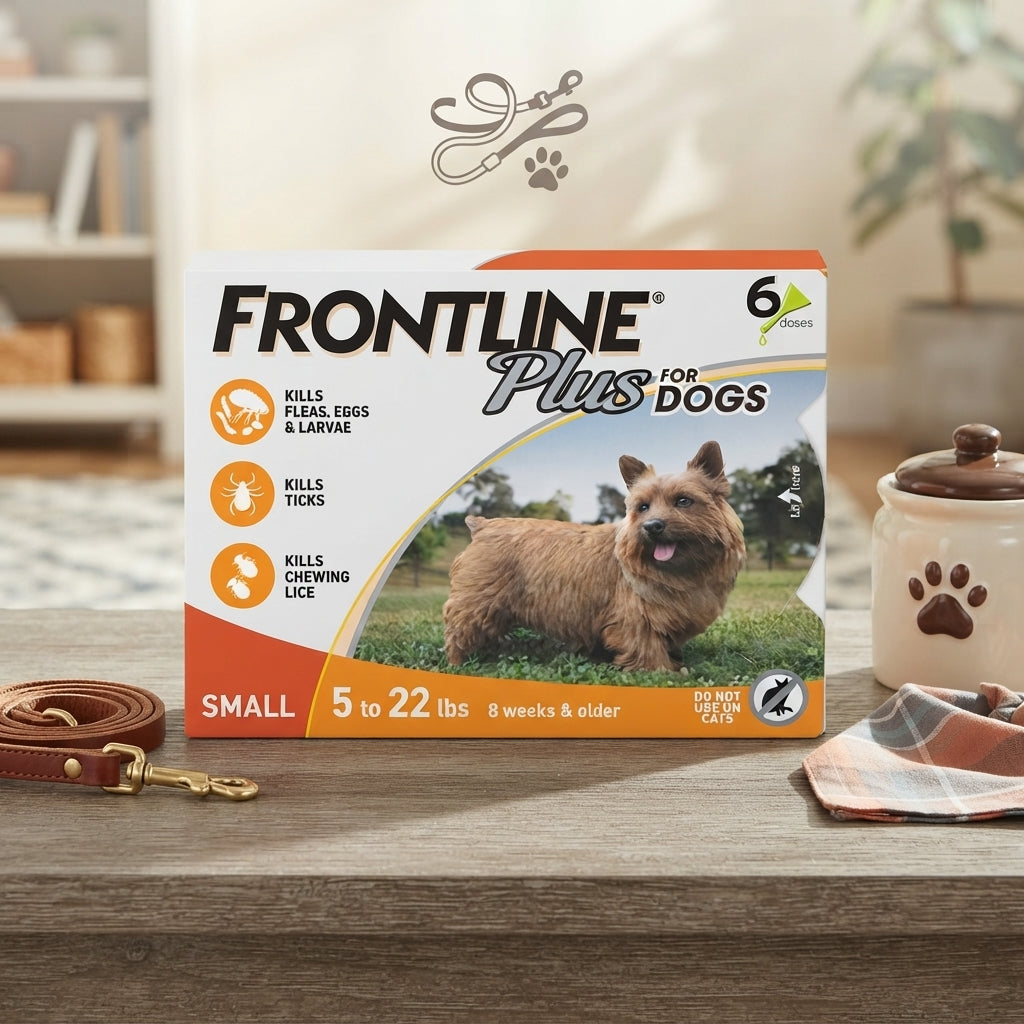 Frontline Plus Flea and Tick Treatment for Small Dogs (5 to 22 lbs), 6 Doses