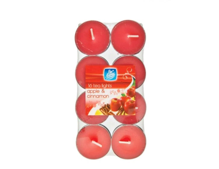 PAN AROMA TEA CANDLE APPLE & CINA 16'S