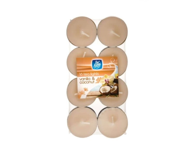 PAN AROMA TEA CANDLE VANILLA 16'S
