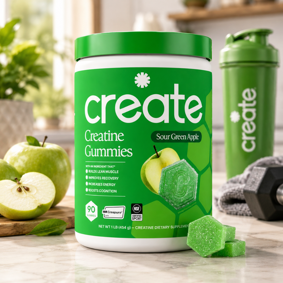 Create Creatine Monohydrate Gummies – Sour Green Apple (90 Count)