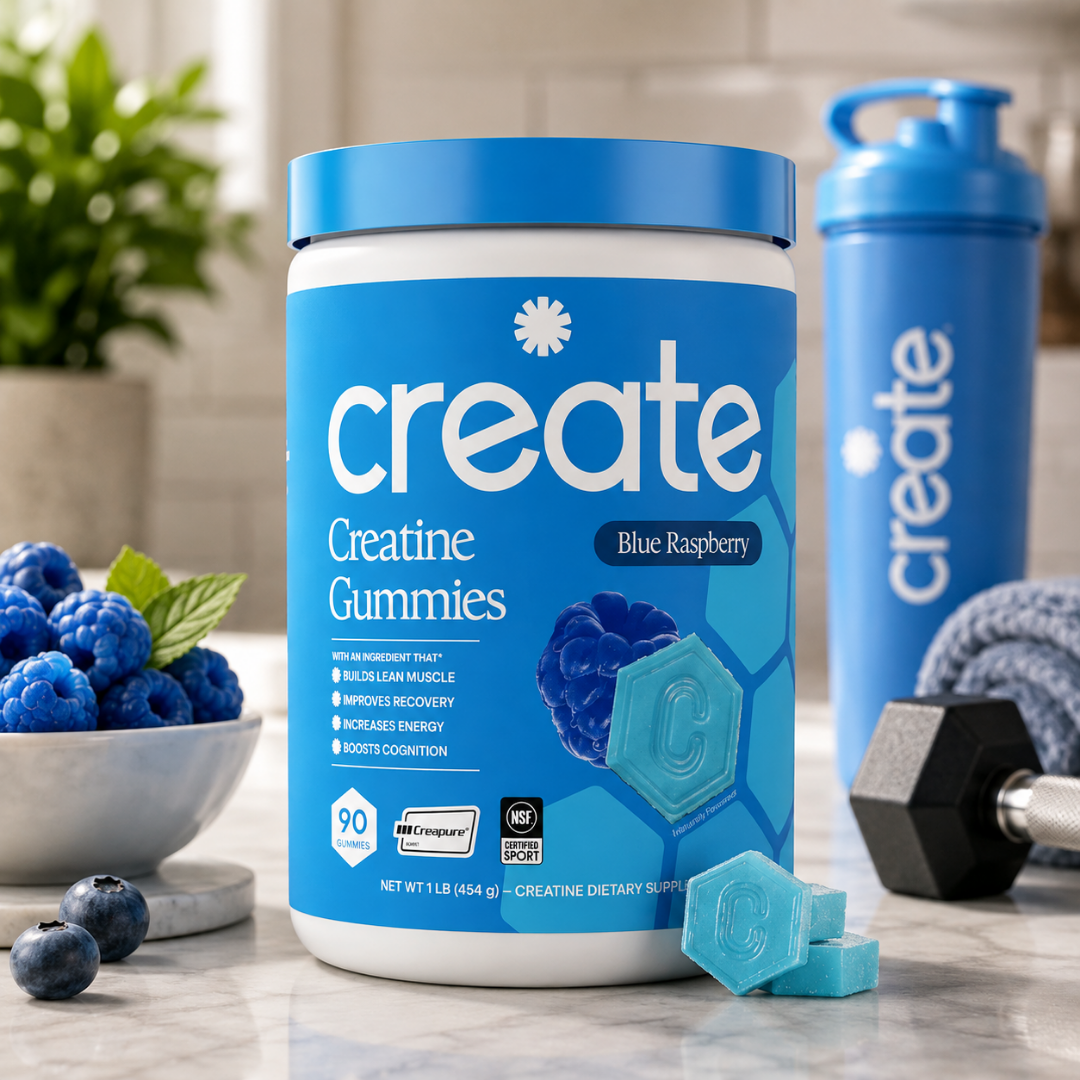 Create Creatine Monohydrate Gummies – Blue Raspberry (90 Count)
