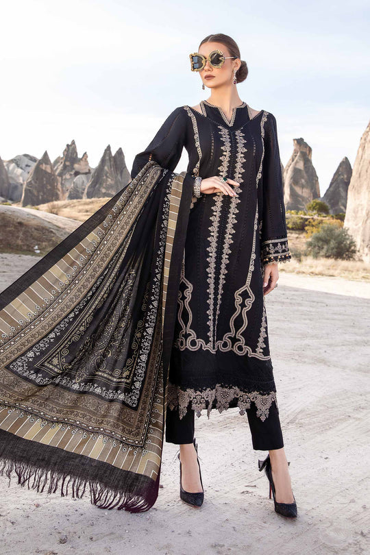 Maria b Embroidered Dhanak 3pc with Whool Shawal