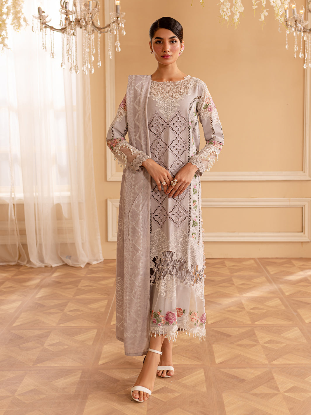 PN-05 | Panache 3Pcs Embroidered Karandi Suit