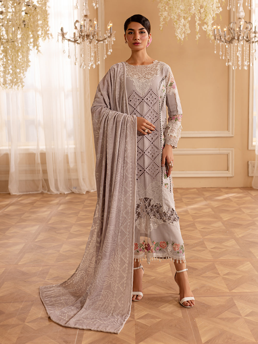 PN-05 | Panache 3Pcs Embroidered Karandi Suit