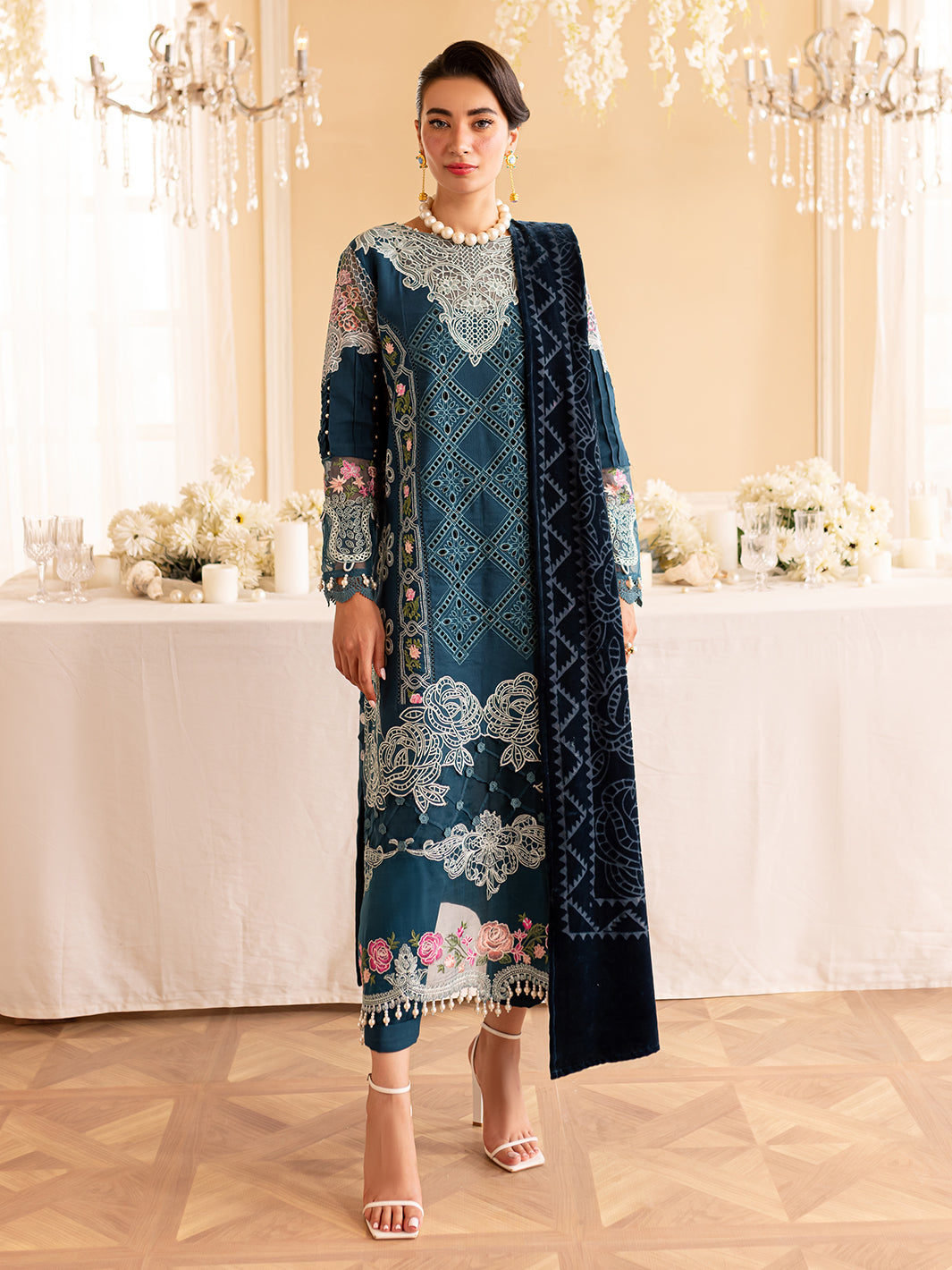 PN-06 | Panache 3Pcs Embroidered Karandi Suit