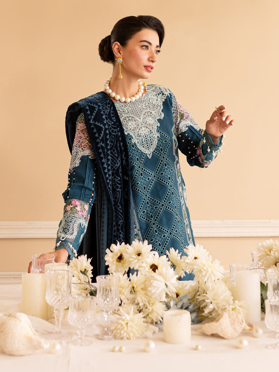 PN-06 | Panache 3Pcs Embroidered Karandi Suit