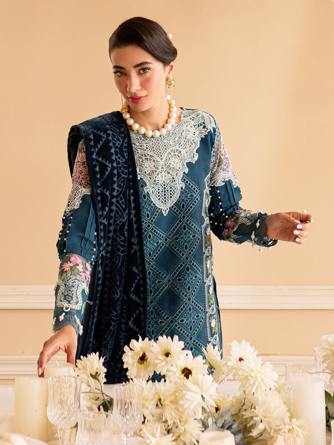 PN-06 | Panache 3Pcs Embroidered Karandi Suit