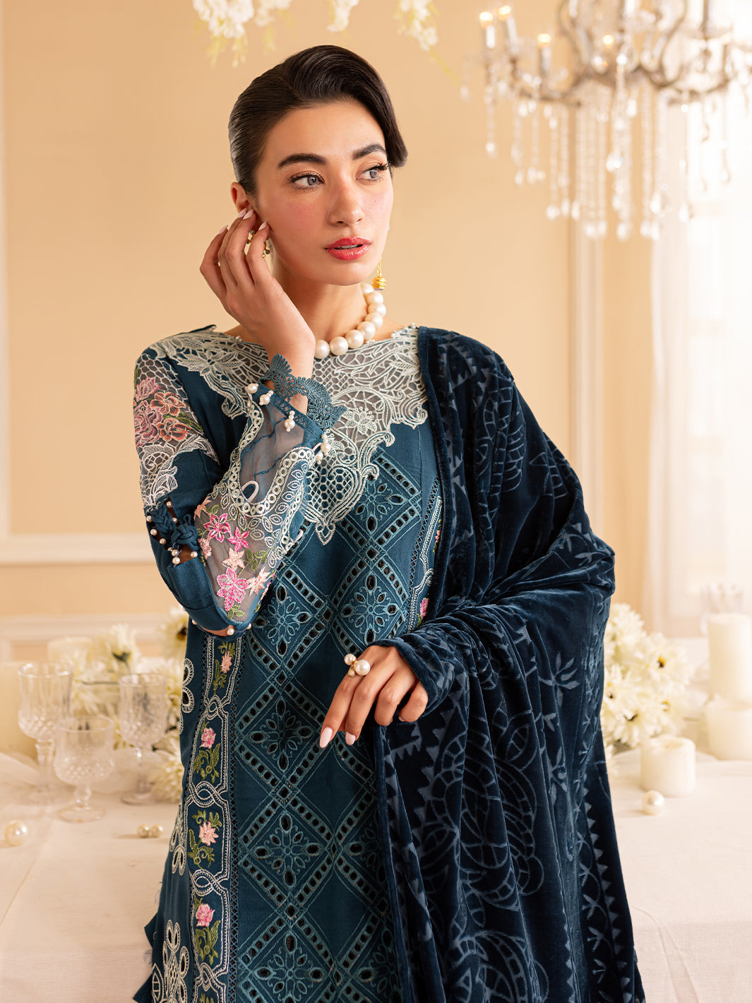 PN-06 | Panache 3Pcs Embroidered Karandi Suit