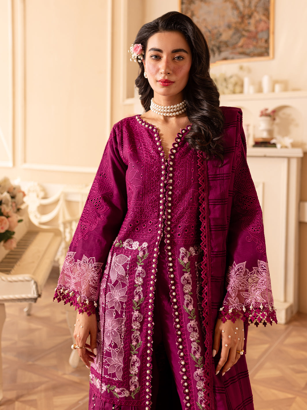 PN-07 | Panache 3Pcs Embroidered Khaddar Suit