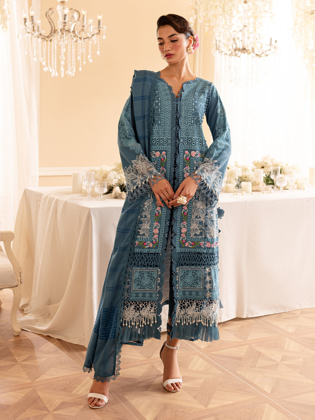 PN-08 | Panache 3Pcs Embroidered Khaddar Suit