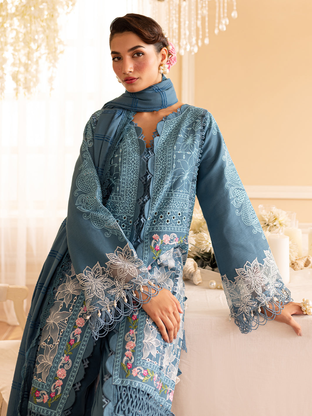 PN-08 | Panache 3Pcs Embroidered Khaddar Suit