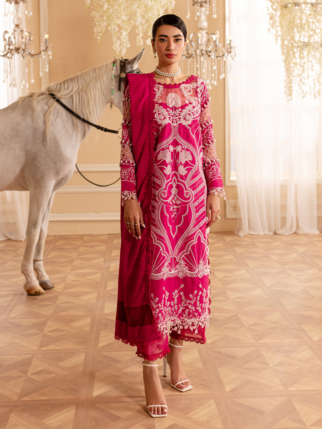 PN-09 | Panache 3Pcs Embroidered Khaddar Suit