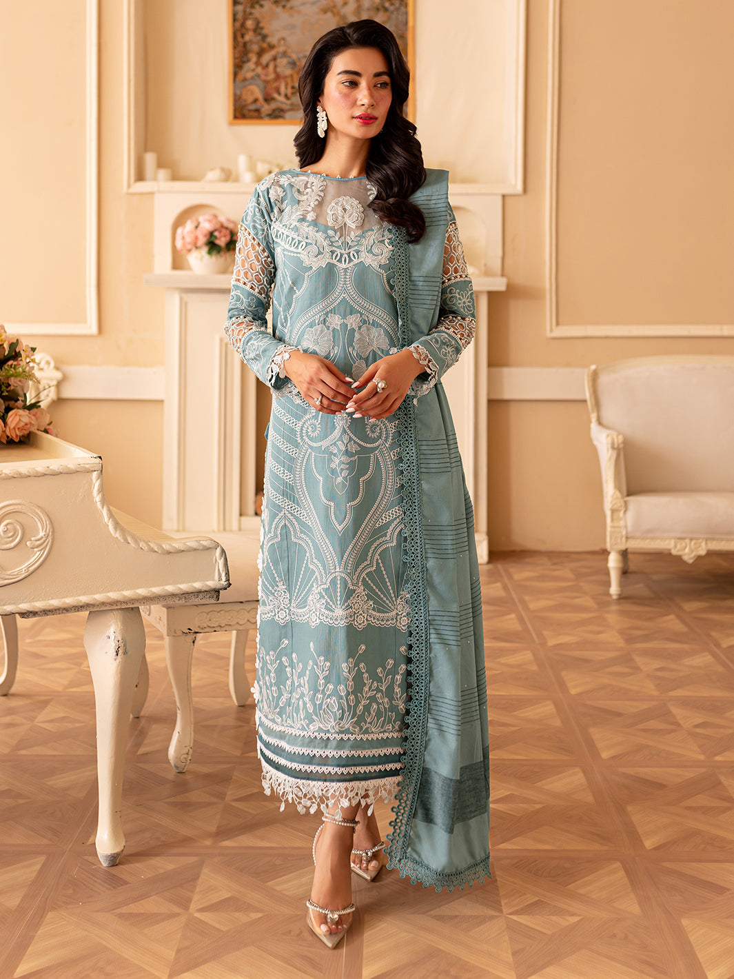 PN-10 | Panache 3Pcs Embroidered Khaddar Suit