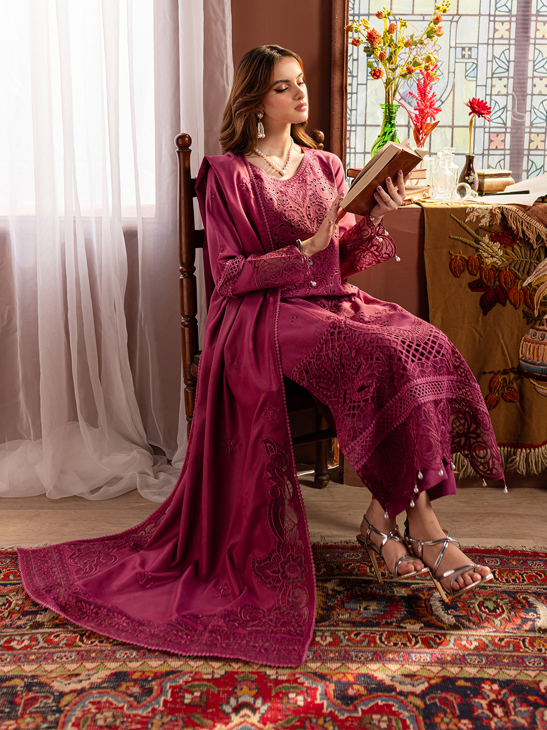 ROSAMUND | 3 PC KARANDI Embroidered Suit