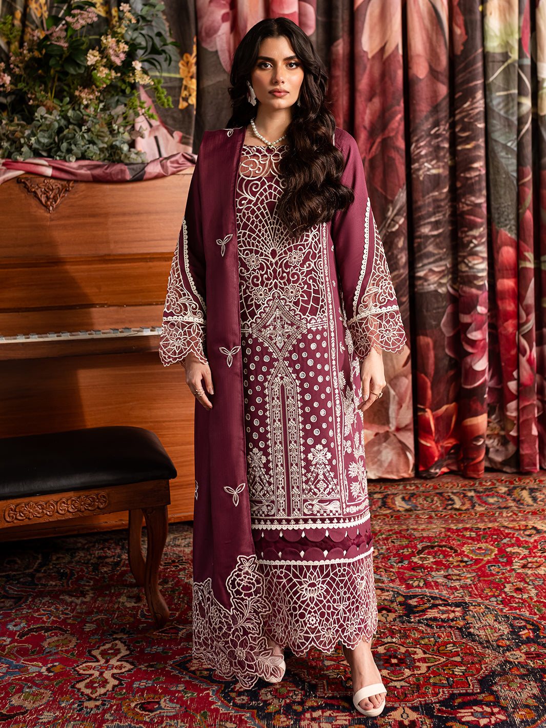 ROSE | 3 PC KARANDI Embroidered Suit