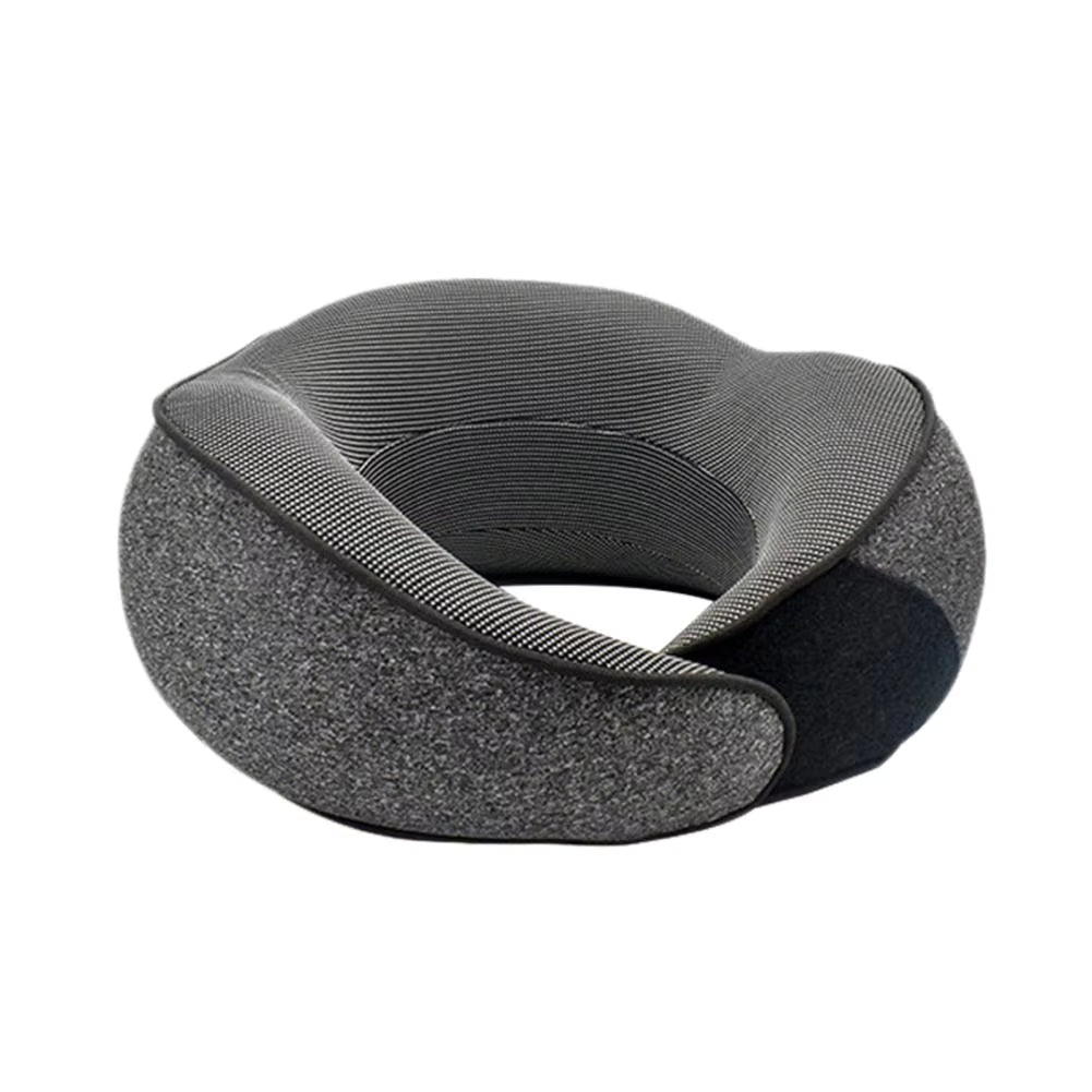 Travel Cushion for Head, Neck & Shoulder Support, designed for optimal comfort and alignment during travel, featuring high-density memory foam and 360° contoured shape.