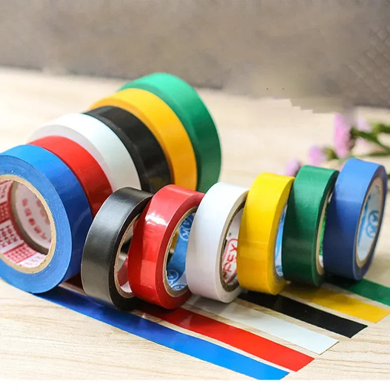 10 ROLL COLOUR ELECTRICAL PVC TAPE