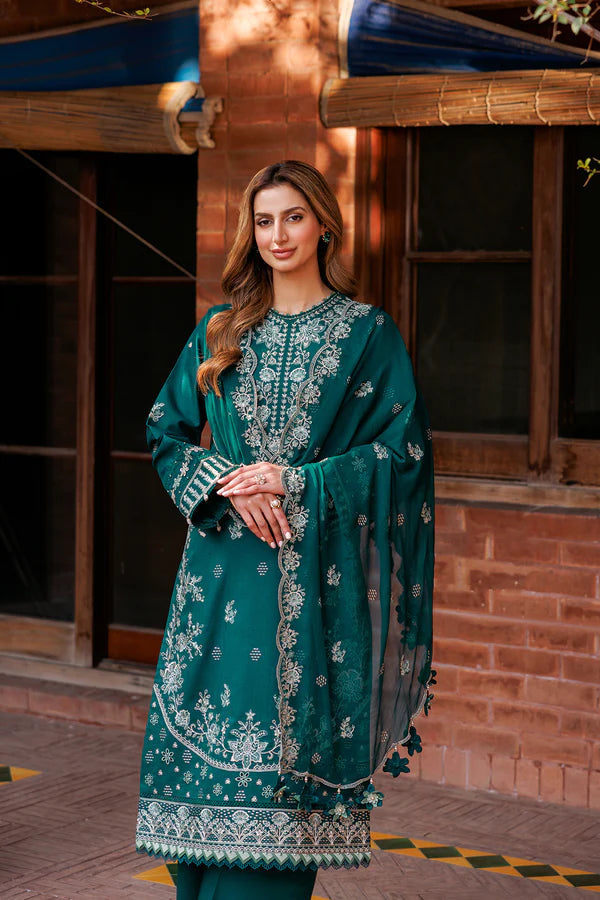 KHADDAR 3PC EMBROIDERED DRESS EMBROIDERED SHAWL