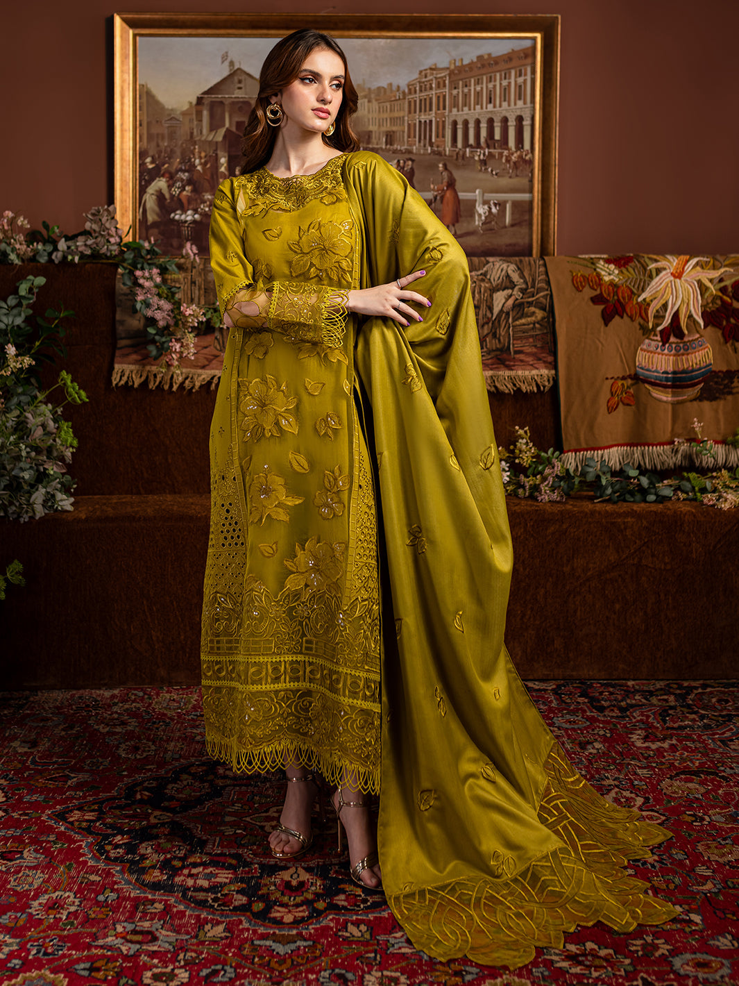 VICTORIA | 3 PC KARANDI Embroidered Suit