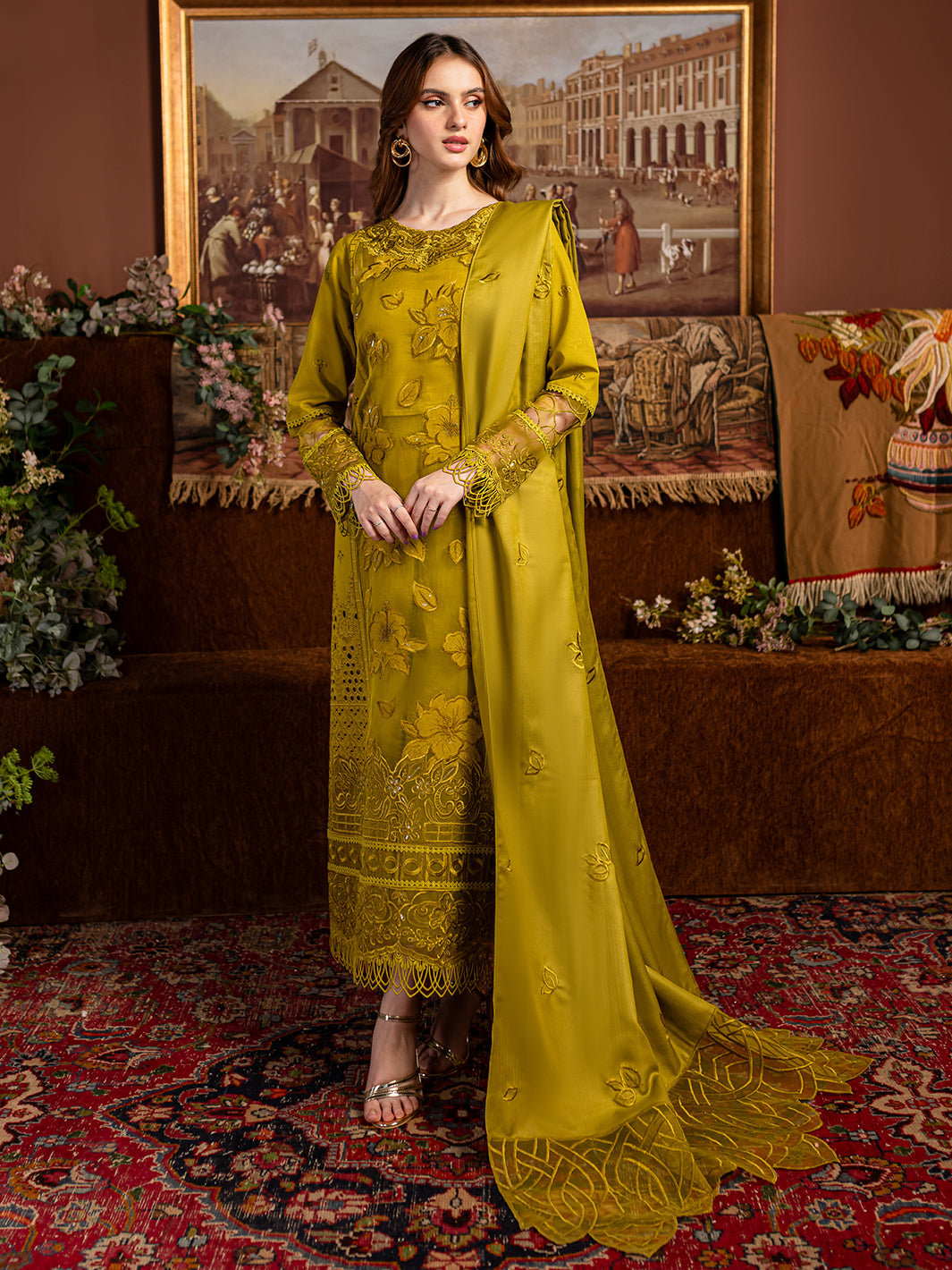 VICTORIA | 3 PC KARANDI Embroidered Suit