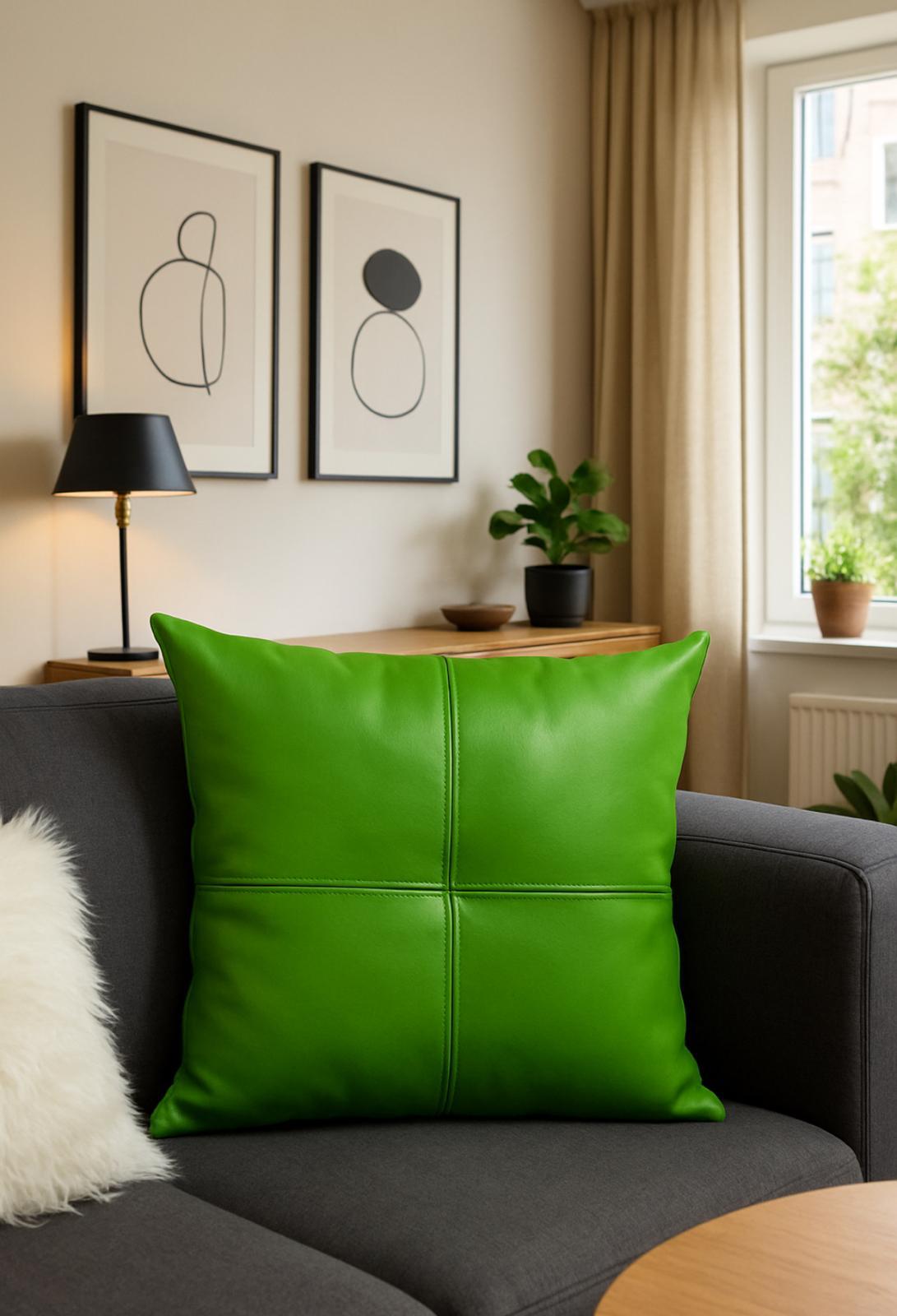 PREMIUM PURE LEATHER CUSHION COVER GENUINE 100%LEATHER COVER SQUARE (SET OF 2)