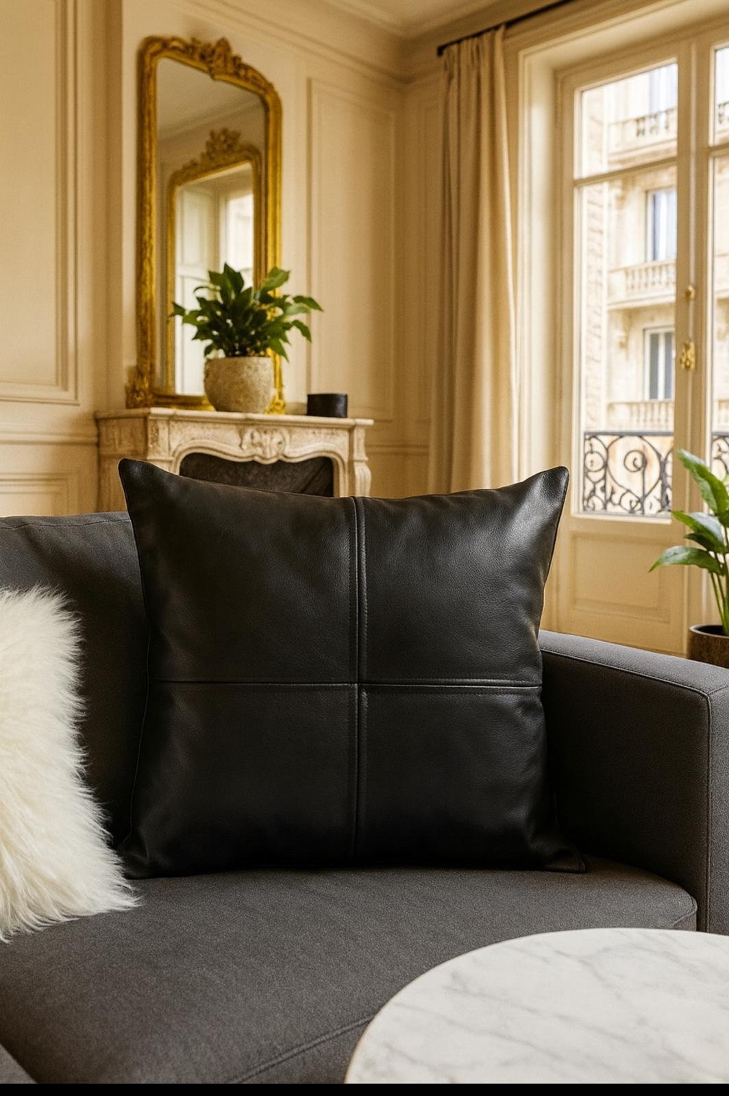 PREMIUM PURE LEATHER CUSHION COVER GENUINE 100%LEATHER COVER SQUARE (SET OF 2)