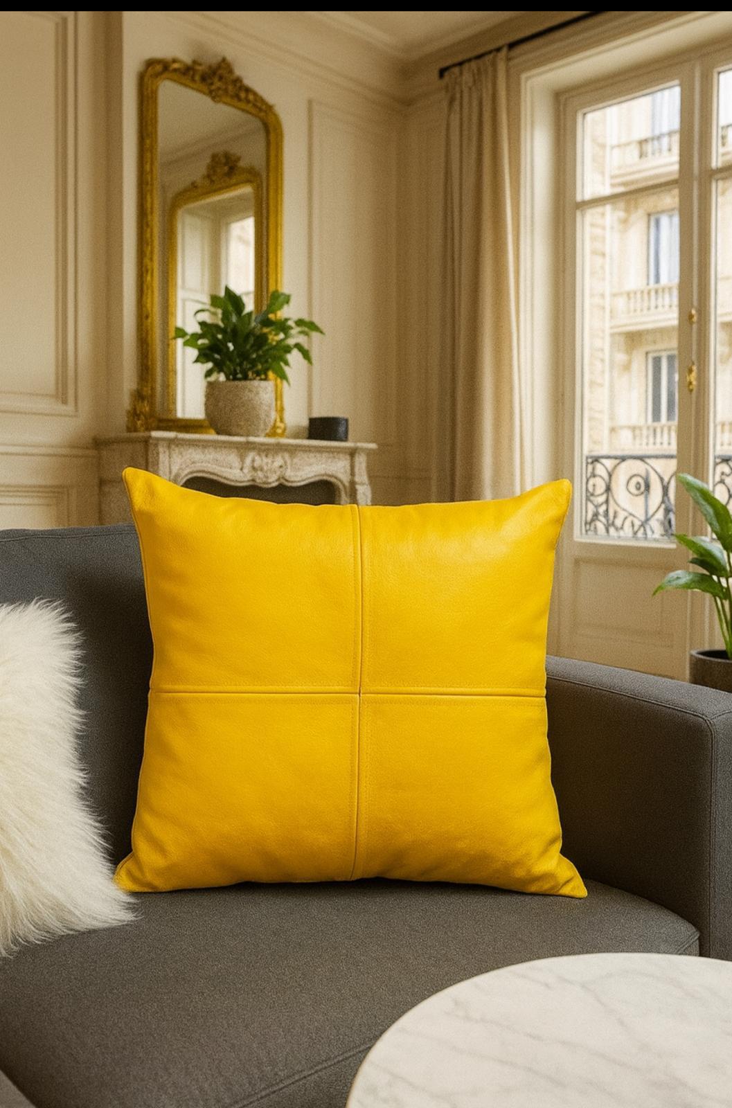 PREMIUM PURE LEATHER CUSHION COVER GENUINE 100%LEATHER COVER SQUARE (SET OF 2)